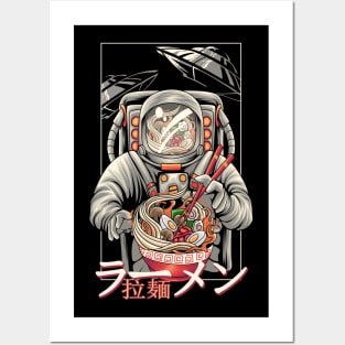 Ramen Astronaut Vintage Kawaii Otaku Japanese Noodles Gift Posters and Art